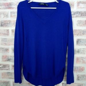 Lauren Lightweight Royal Blue V-neck Sweater M